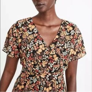 Madewell Black Floral Dress